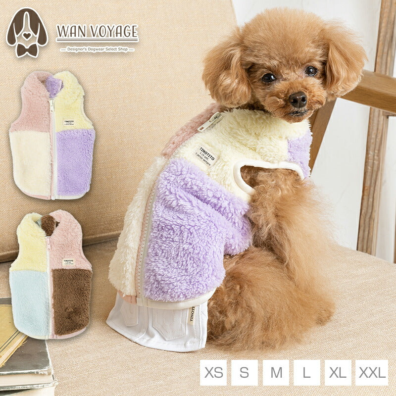 パステルブロックボアコート XS/S/M/L/XL/XXL TINOTITO -ティノ