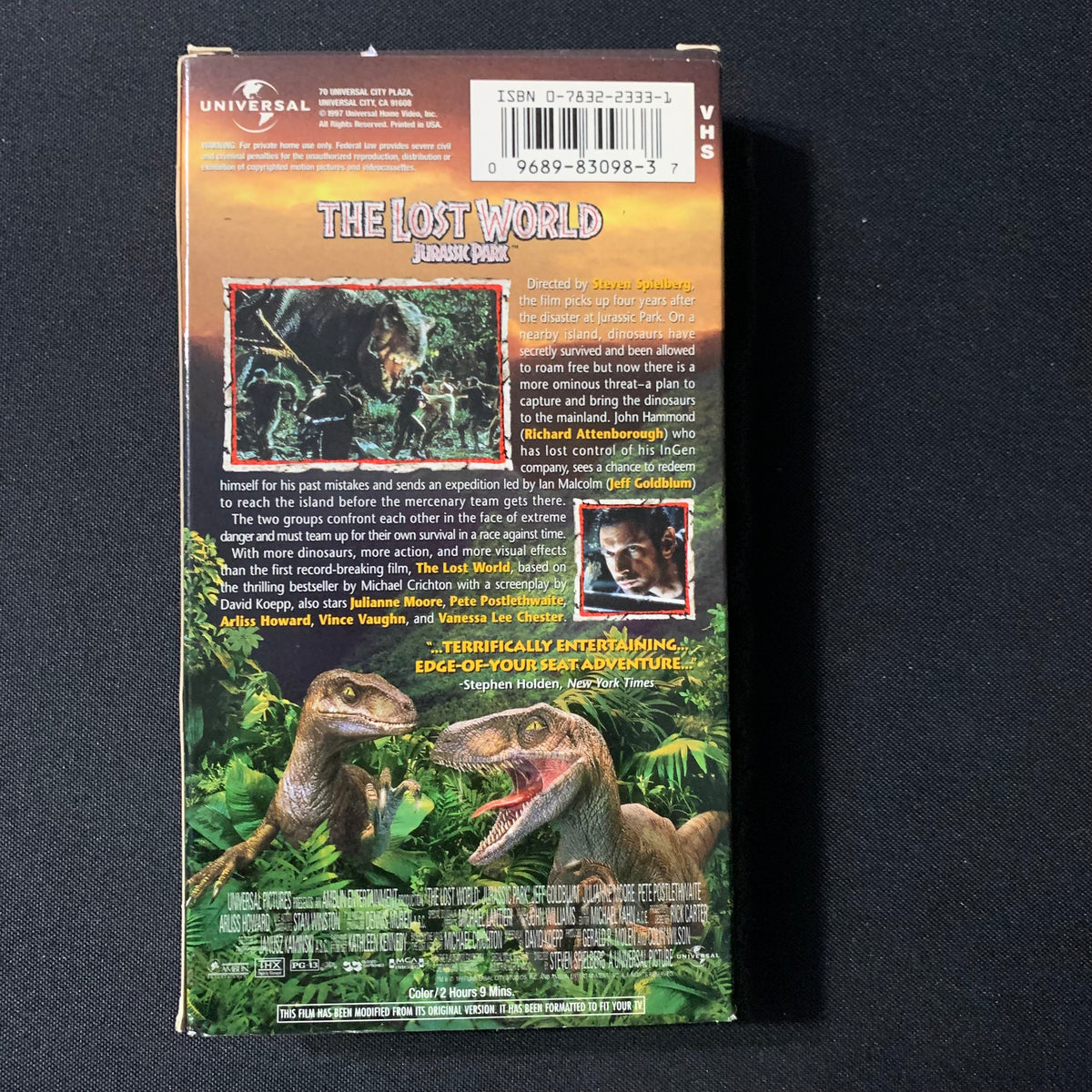 VHS The Lost World: Jurassic Park (1997) Jeff Goldblum, Julianne