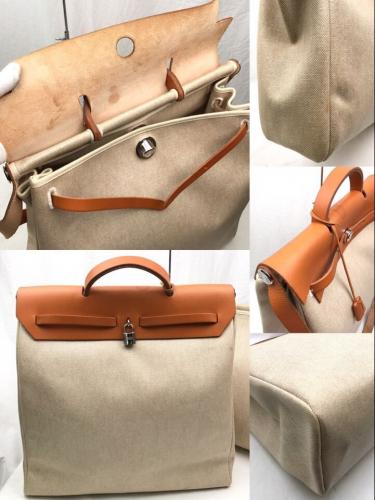 wordltime26 / エルメス エールバッグMM □C刻印 トワルアッシュ