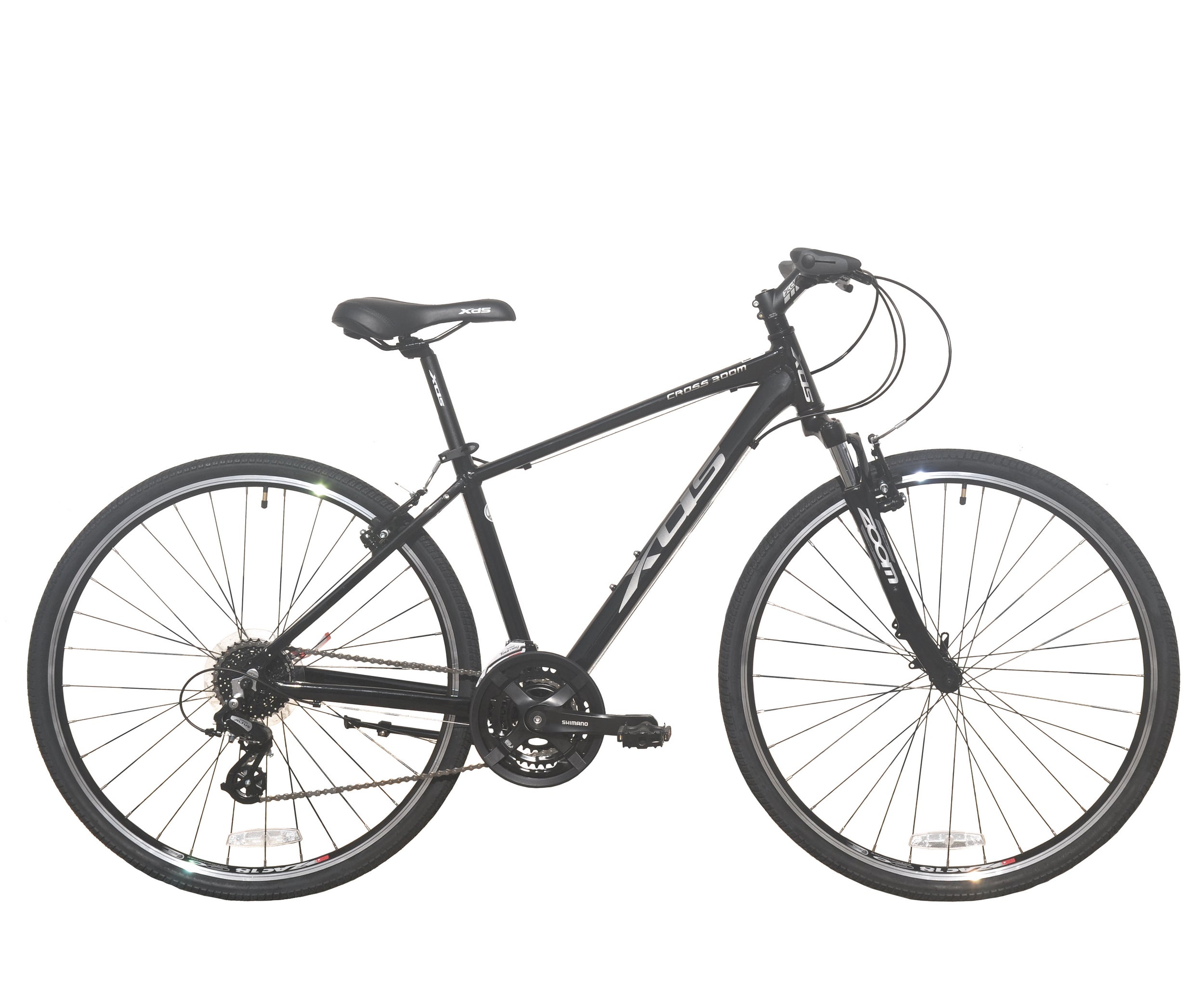 XDSBIKE Cross300 24sp Comfort Hybrid Bike // Jet Black
