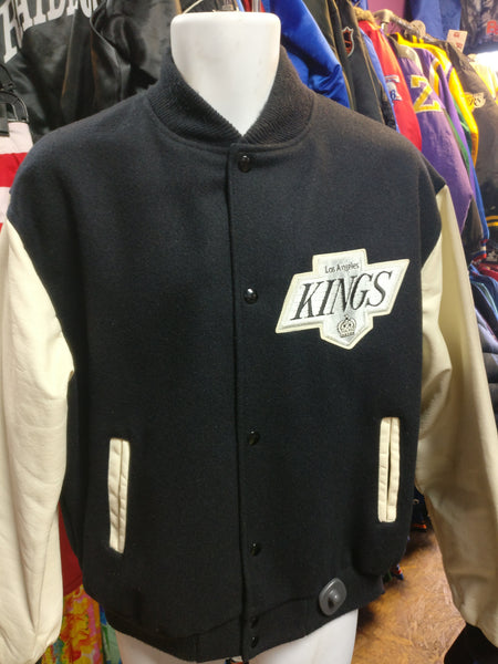 Vtg 80s LOS ANGELES KINGS NHL Back Patch Chalk Line Varsity Jacket
