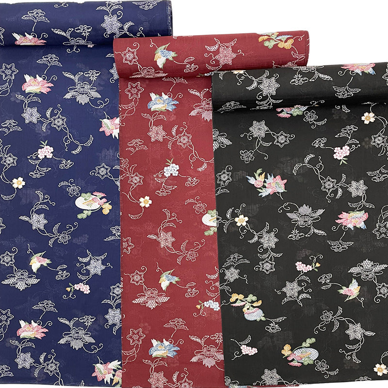 紅型花柄 紗 全3色 着物反物 | つは琉球店