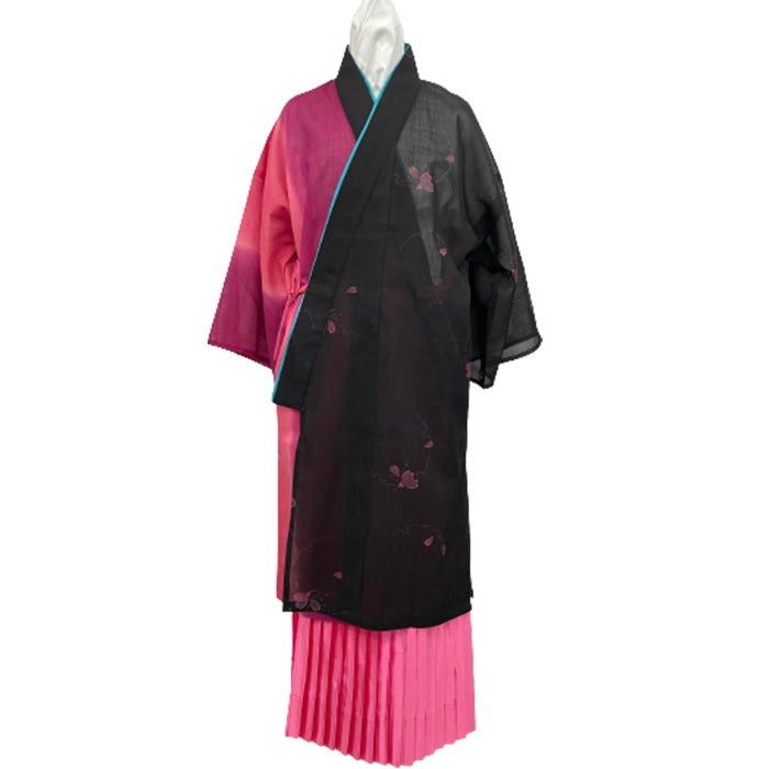 ハーフ衣裳/稽古着】087 琉球絣 ピンク×黒 | つは琉球店