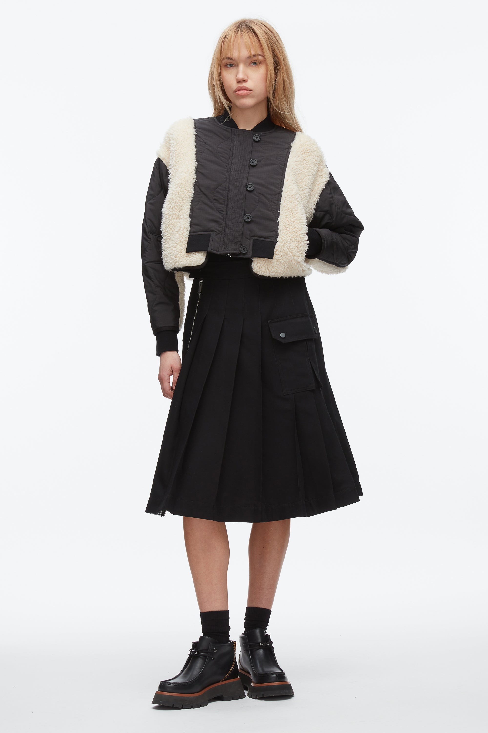 Cropped Sherpa Combo Bomber – 3.1 Phillip Lim