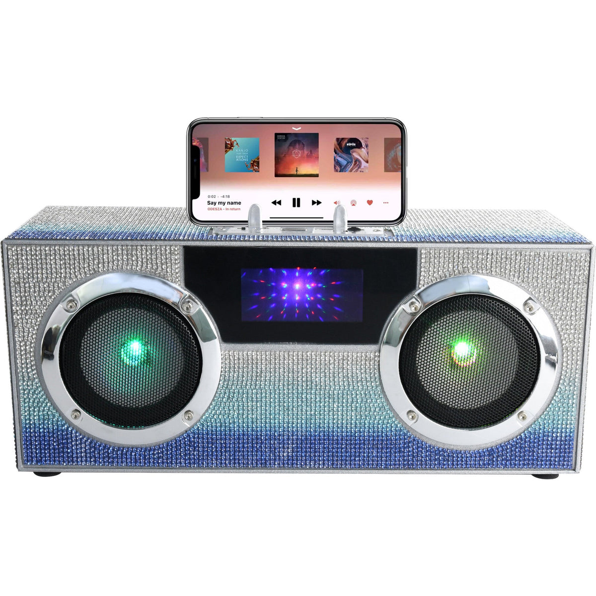 Mini Boom Box Bluetooth Speaker-Blue Bling – 4 Kids Only
