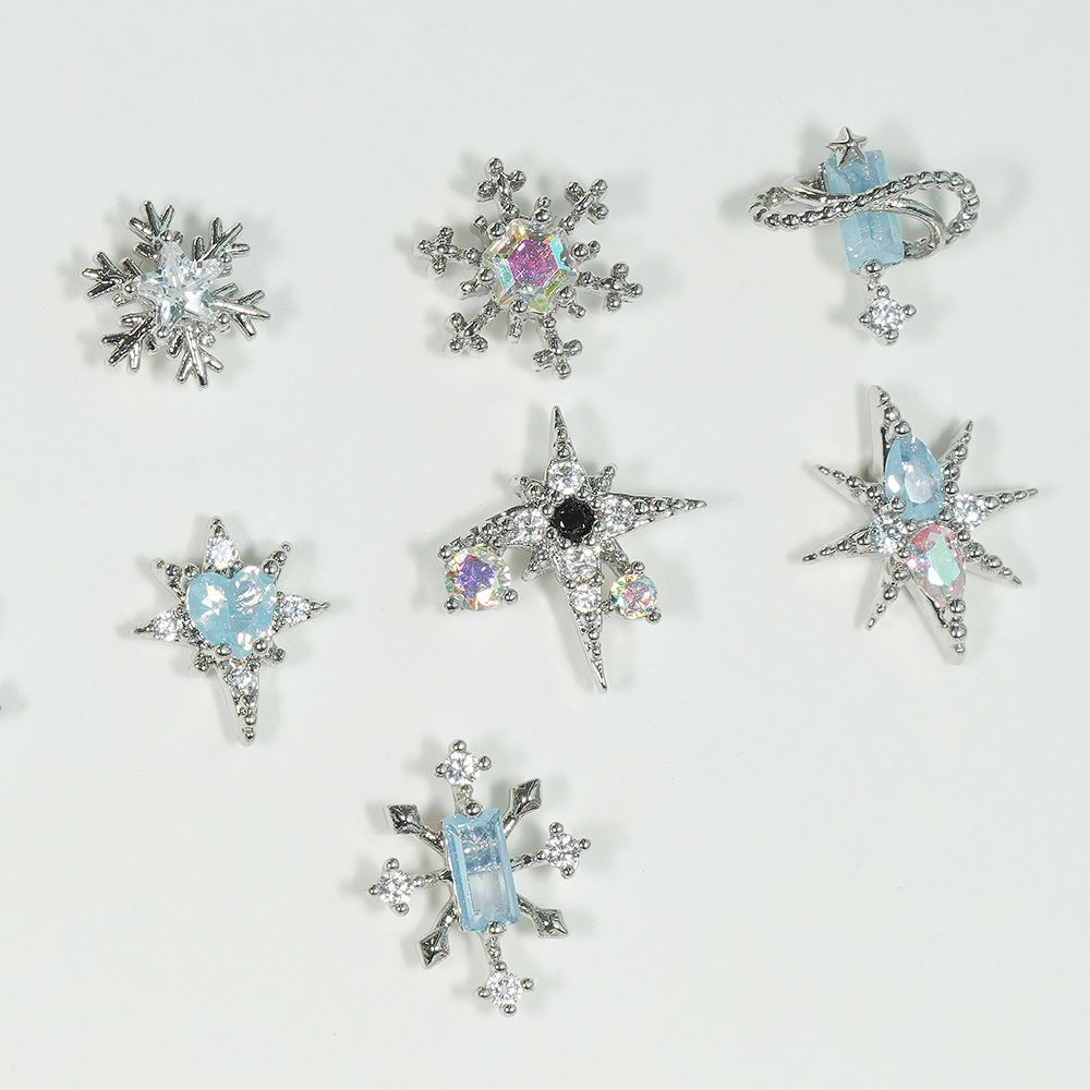 サージカル] 雪の結晶 スノーフレーク キュービック ボディピアス