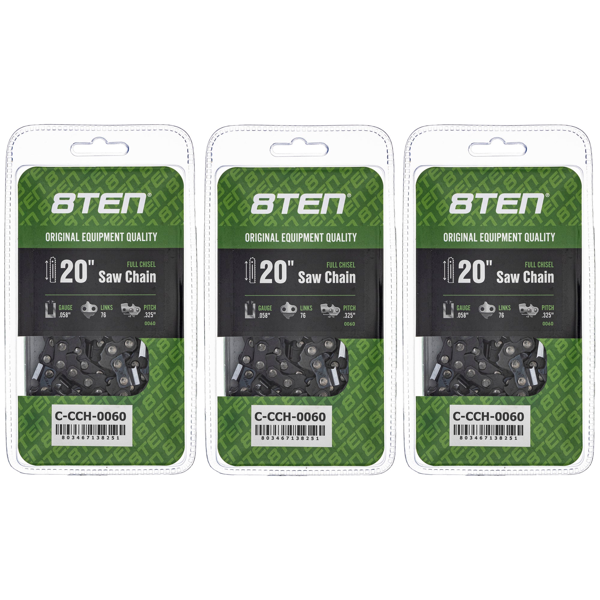 Chainsaw Chain 20 Inch .058 .325 76DL For 21LPX076G | 8TEN