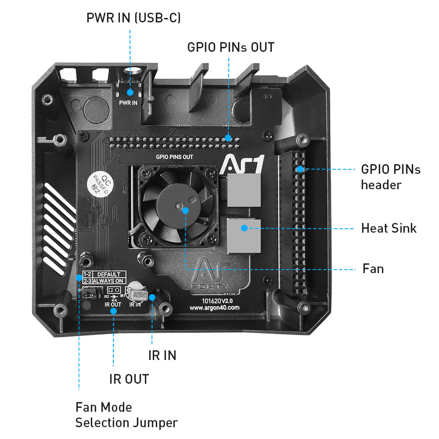 Argon ONE Case V2 for Raspberry Pi 4 Aluminum Enclosure for