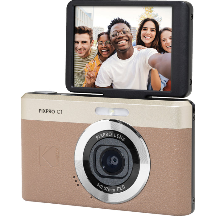 KODAK PIXPRO C1 Digital Camera (Brown) - 4x Digital Zoom, 13MP