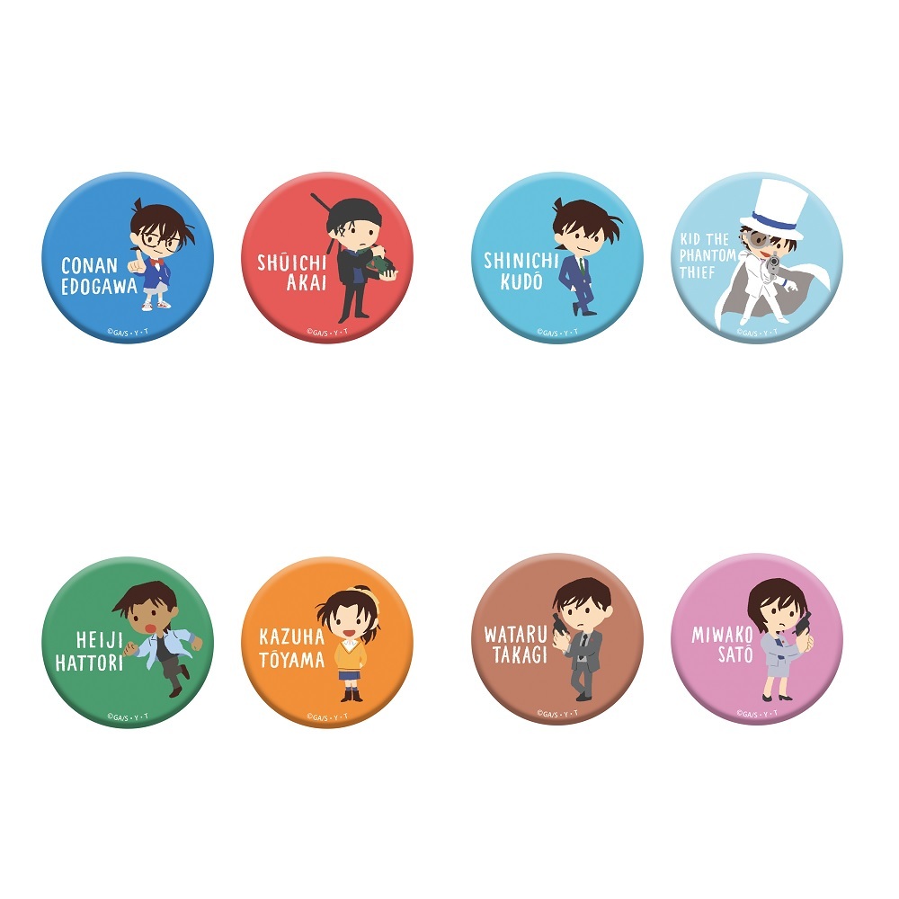 名探偵コナン（アニメ版）缶バッジ2個セット／ゆるパレット 全種セット