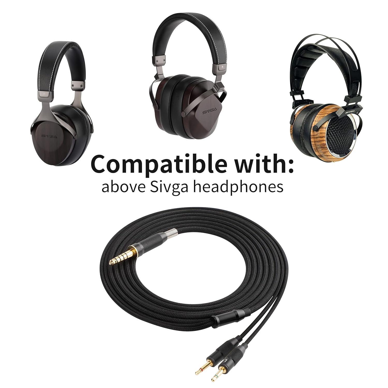 SIV-PHN ヘッドホン用ケーブル 4.4mm ⇔ 2.5mm 2極(LR) BLK / BRN