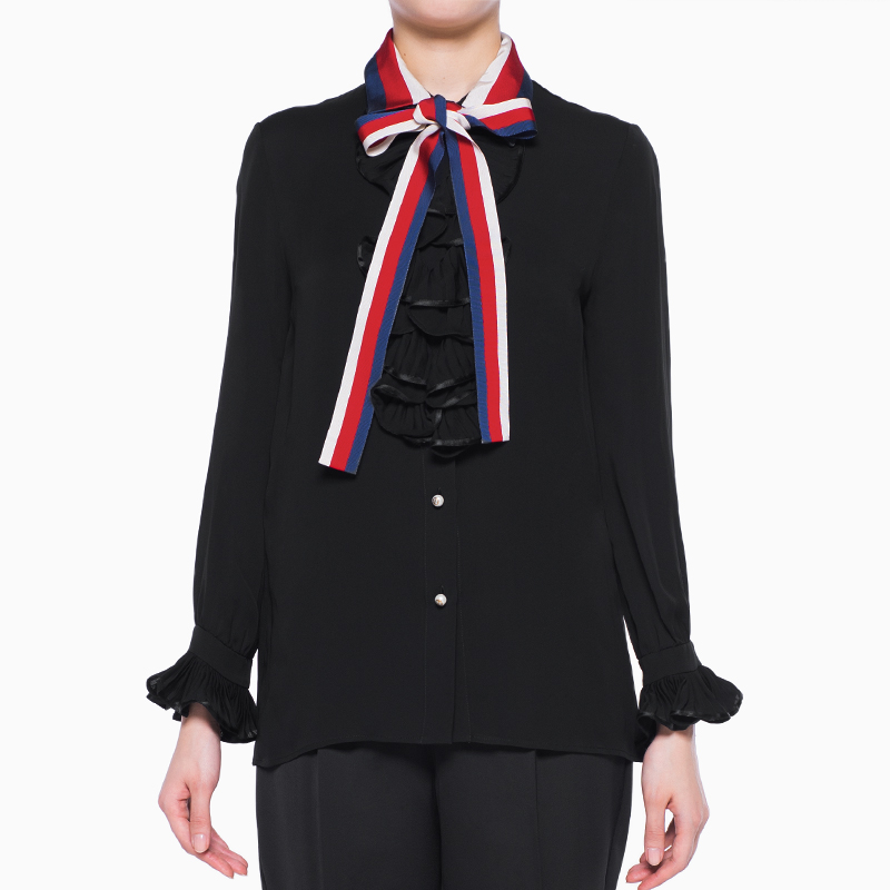 GUCCI（グッチ）フリルリボンブラウス-ドレスレンタル-16avenue