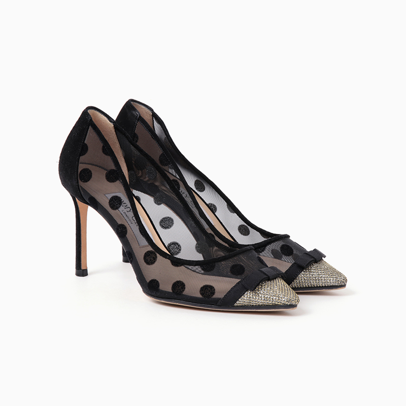 JIMMY CHOO（ジミー チュウ）ドット柄ポインテッドトゥパンプス-ドレス