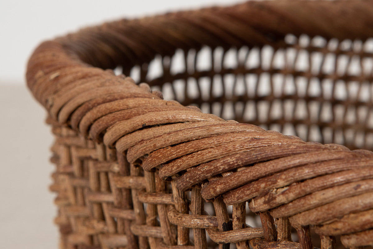 すかし編みのあけび蔓 楕円バスケット 暮らしの収納に – 市川籠店