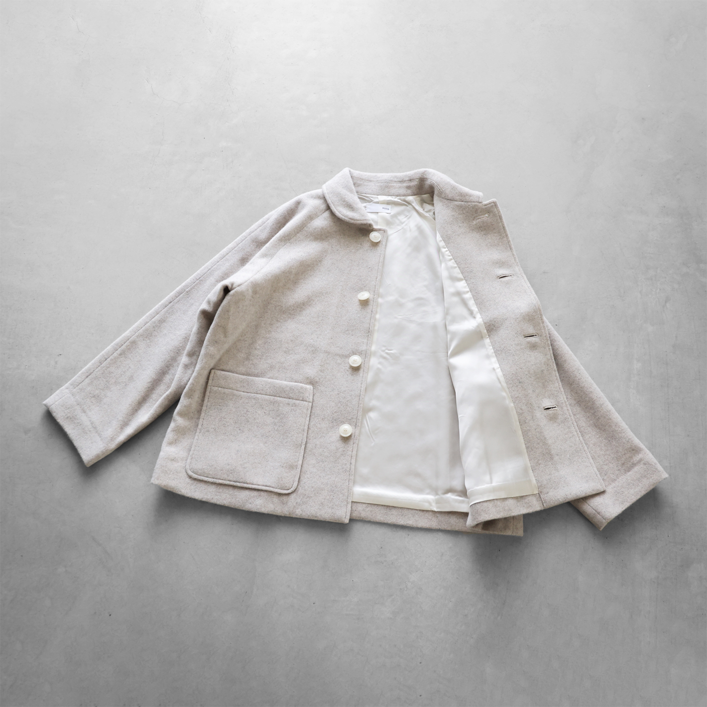 HUIS×尾州”縮絨ウールフランネルショートコート 319をリリースしました