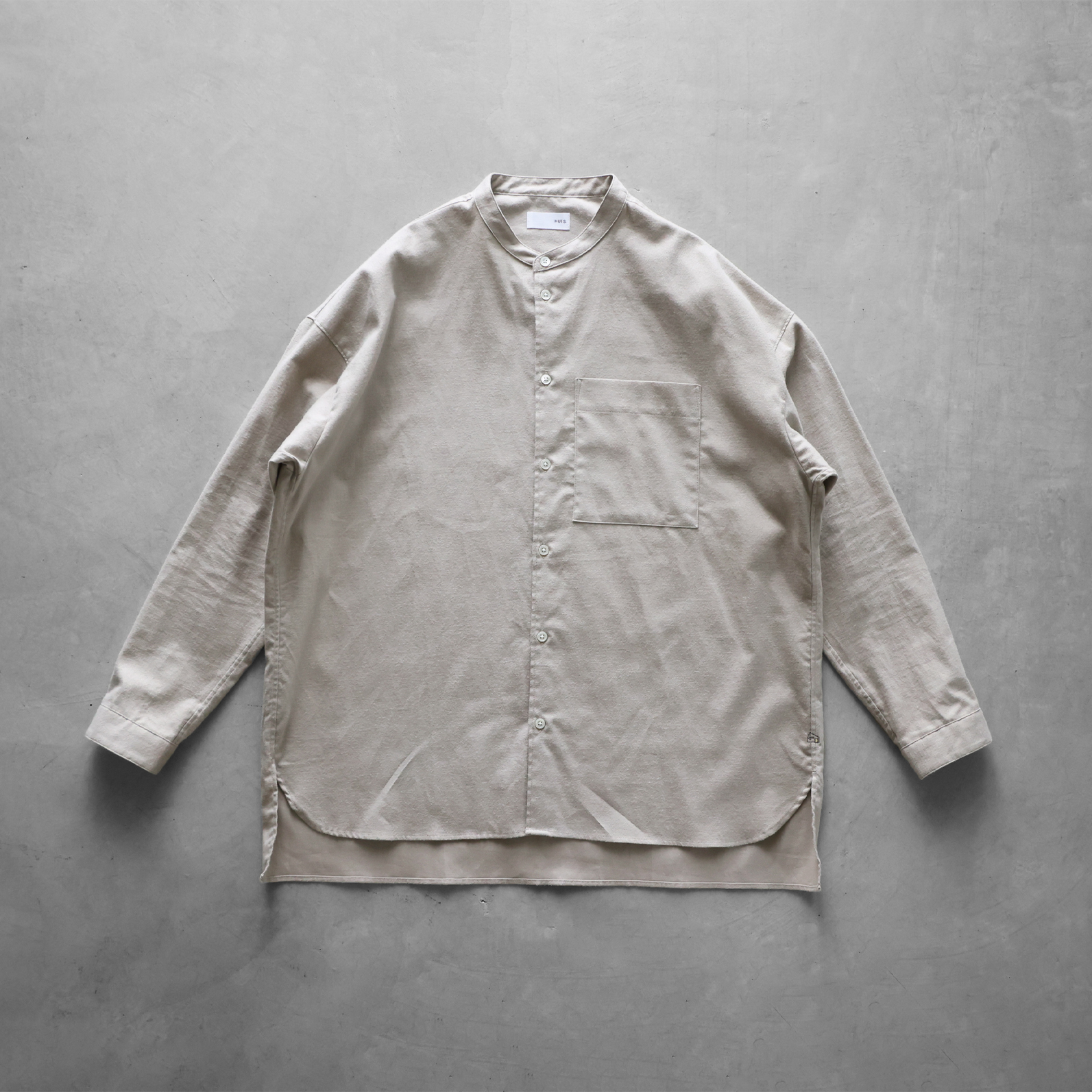 起毛ビエラバンドカラーオーバーシャツL 015Lをリリースしました