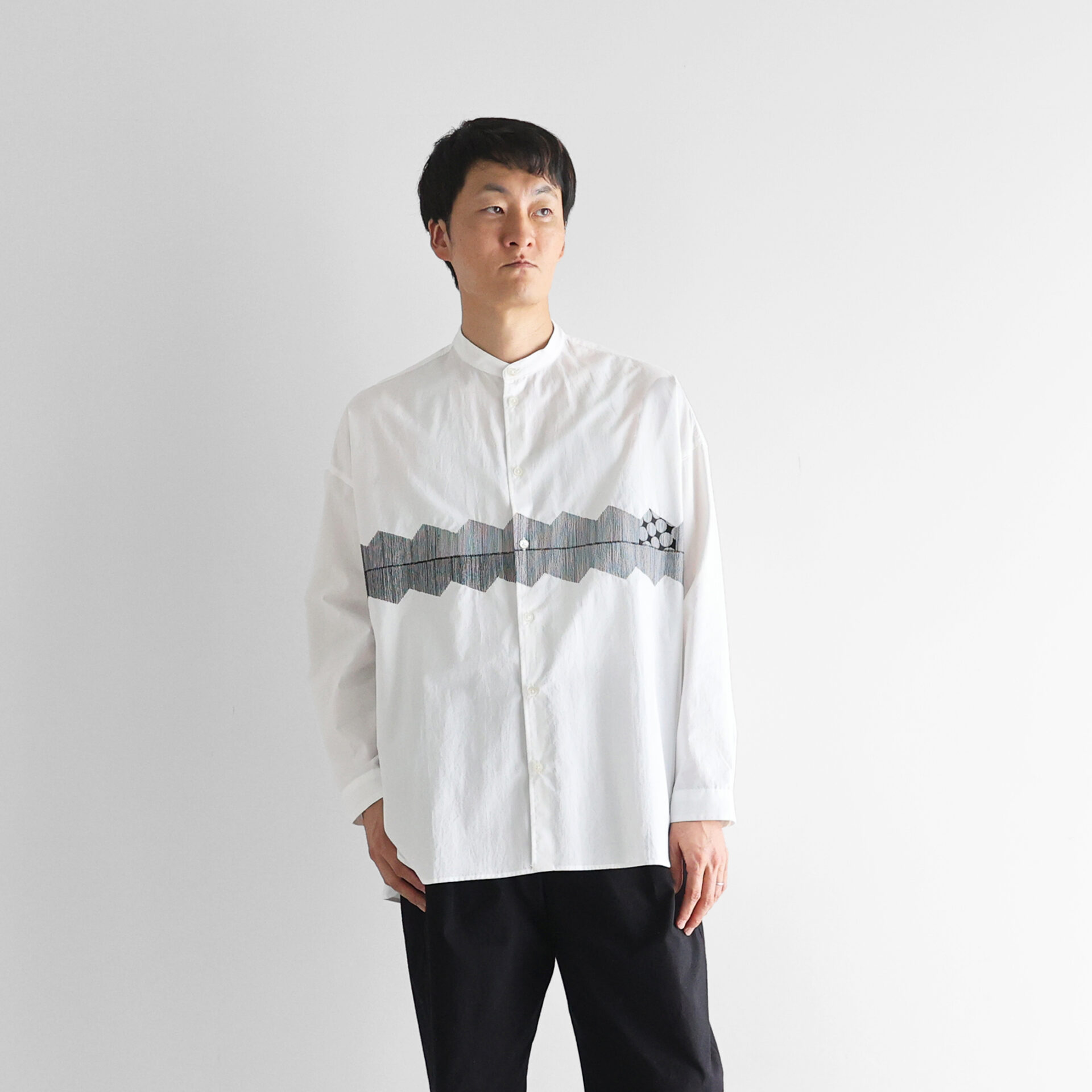 遠州織物ハウスHUIS◇オーガニックコットンシャツ 001W◇白◇サイズ1