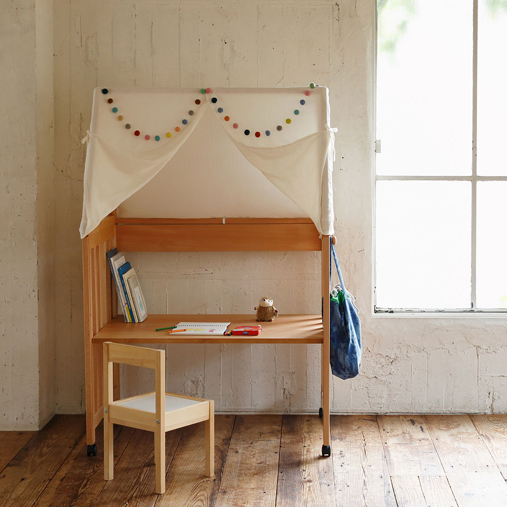 プレイハウス付き 5wayミニベッド&デスク/ ベビーベッド 日本製