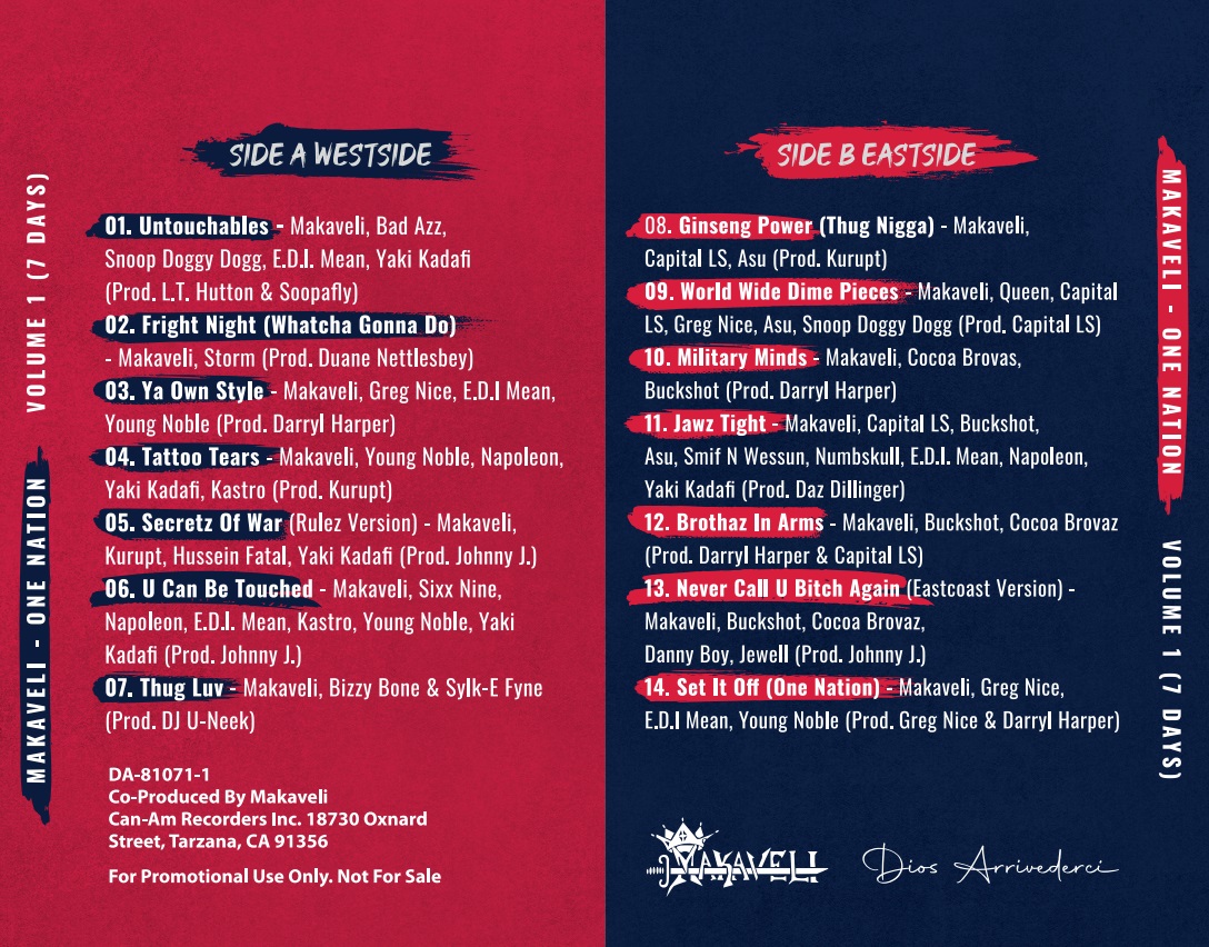 DL: 2Pac / Makaveli - One Nation [Volume 1 - 7 Dayz] [Unreleased