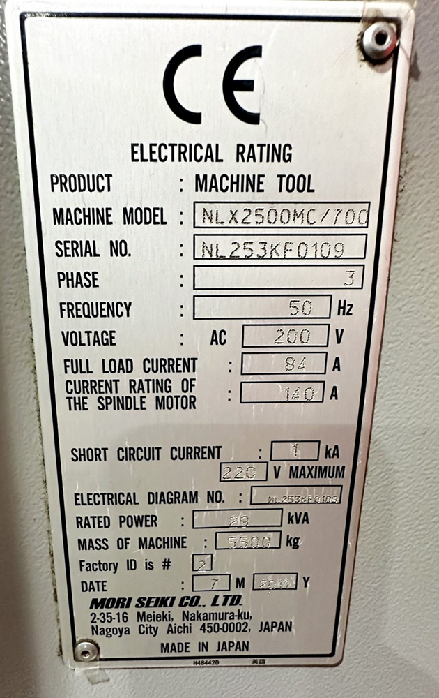 MORI SEIKI NLX 2500MC/700 (LAT0300) • 3axis Group