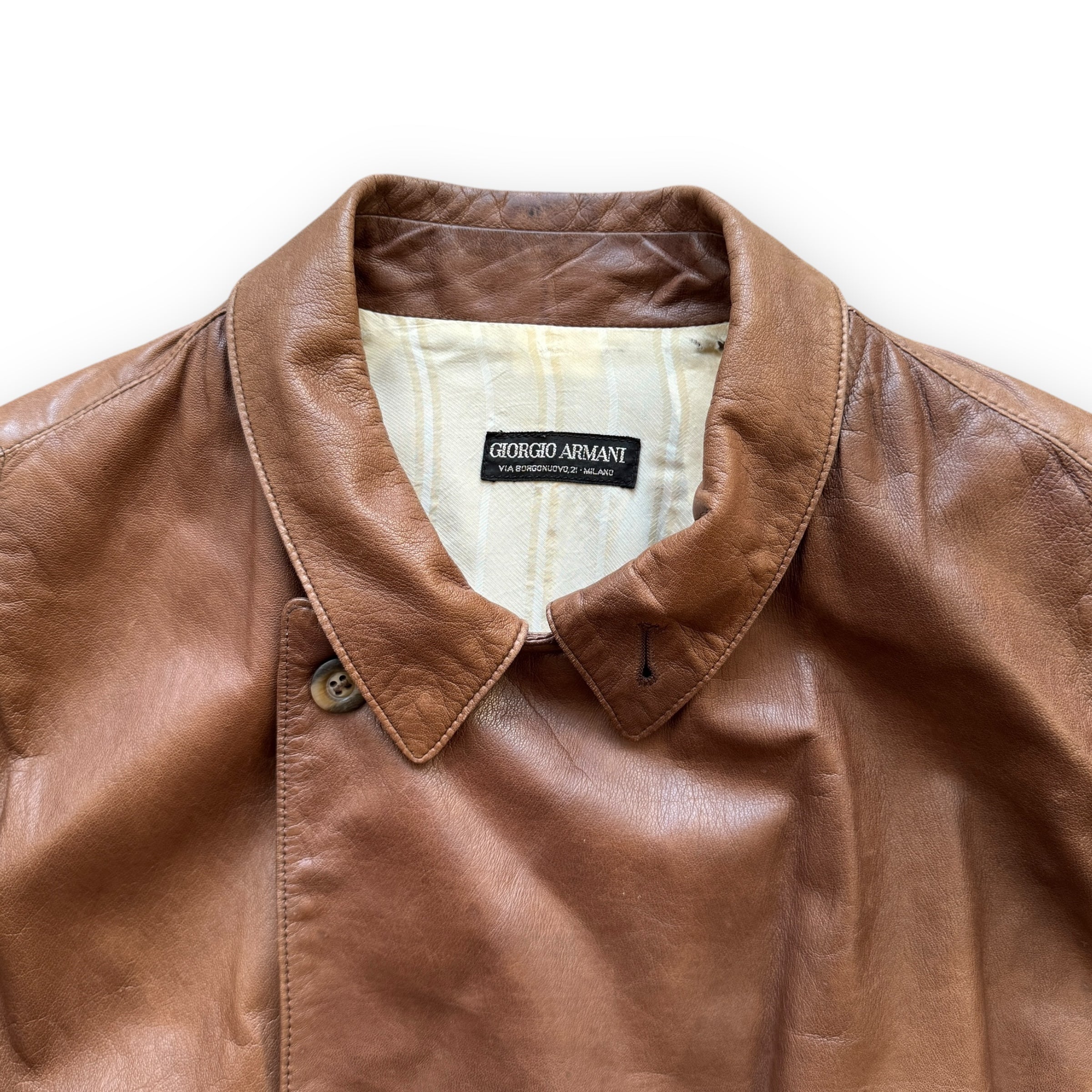 Giorgio Armani Double-Breasted Leather Jacket - 1990s – 300700