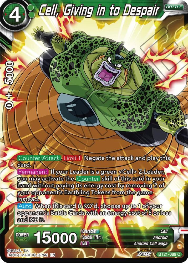 Cell, Giving in to Despair - Wild Resurgence - Dragon Ball Super