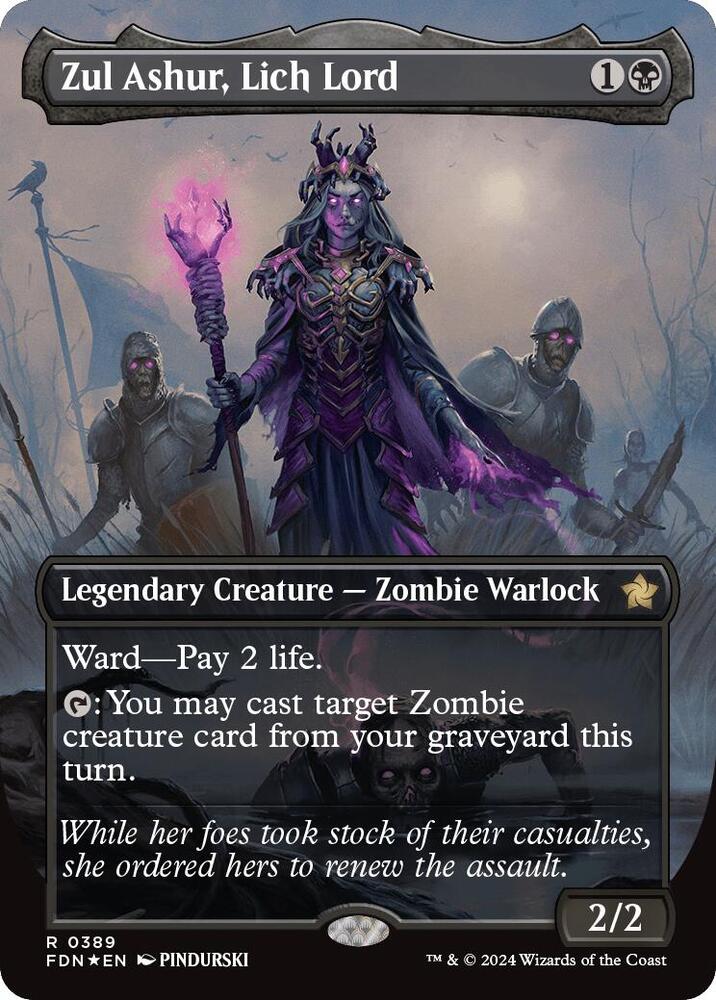 Zul Ashur, Lich Lord (Borderless) (Mana Foil) - Foundations