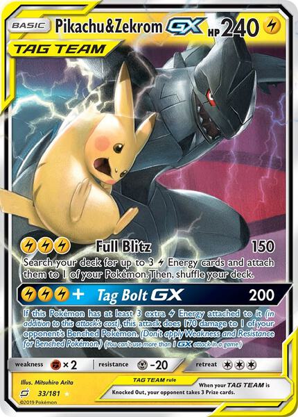 Pikachu & Zekrom GX - SM - Team Up - Pokemon - TCGplayer.com