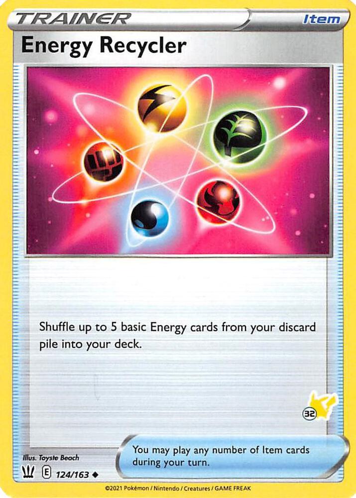 Energy Recycler - 124/163 (#32 Pikachu Stamped) - Battle Academy