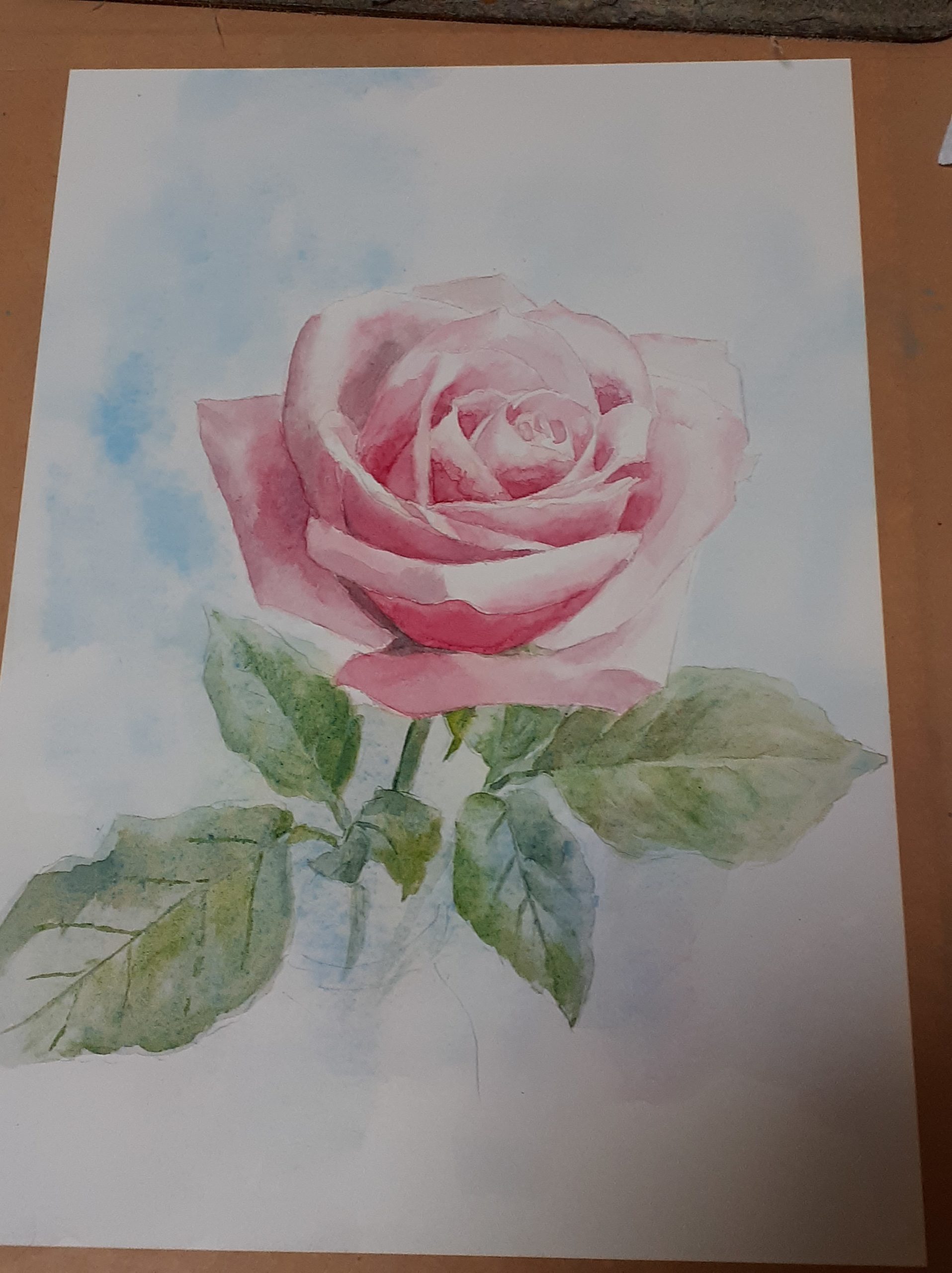 水彩画原画薔薇の絵ローズ 水彩画(薔薇)