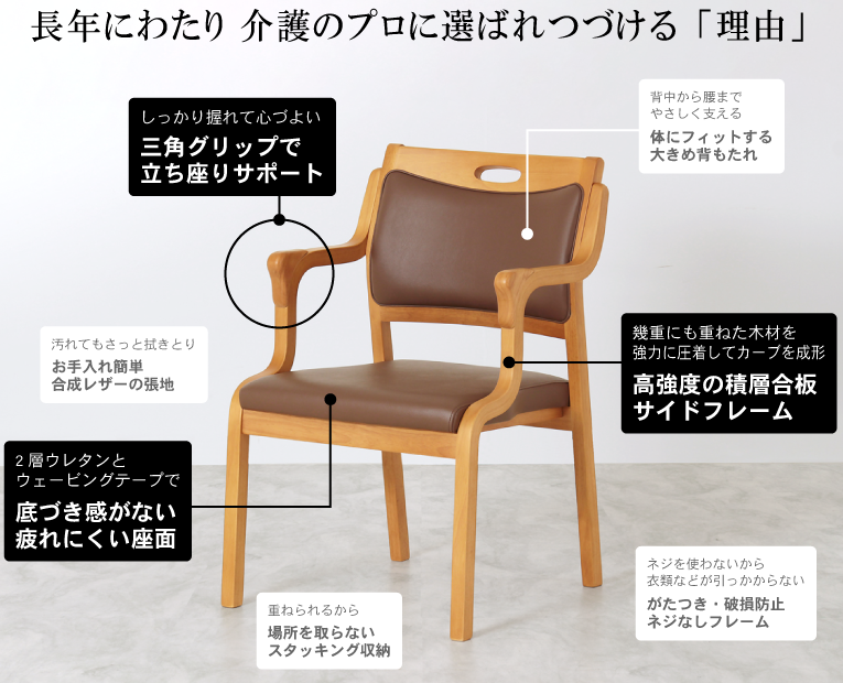 Care-111-AC Care-AC-111 ケアチェア 貞苅椅子製作所 介護福祉施設向け