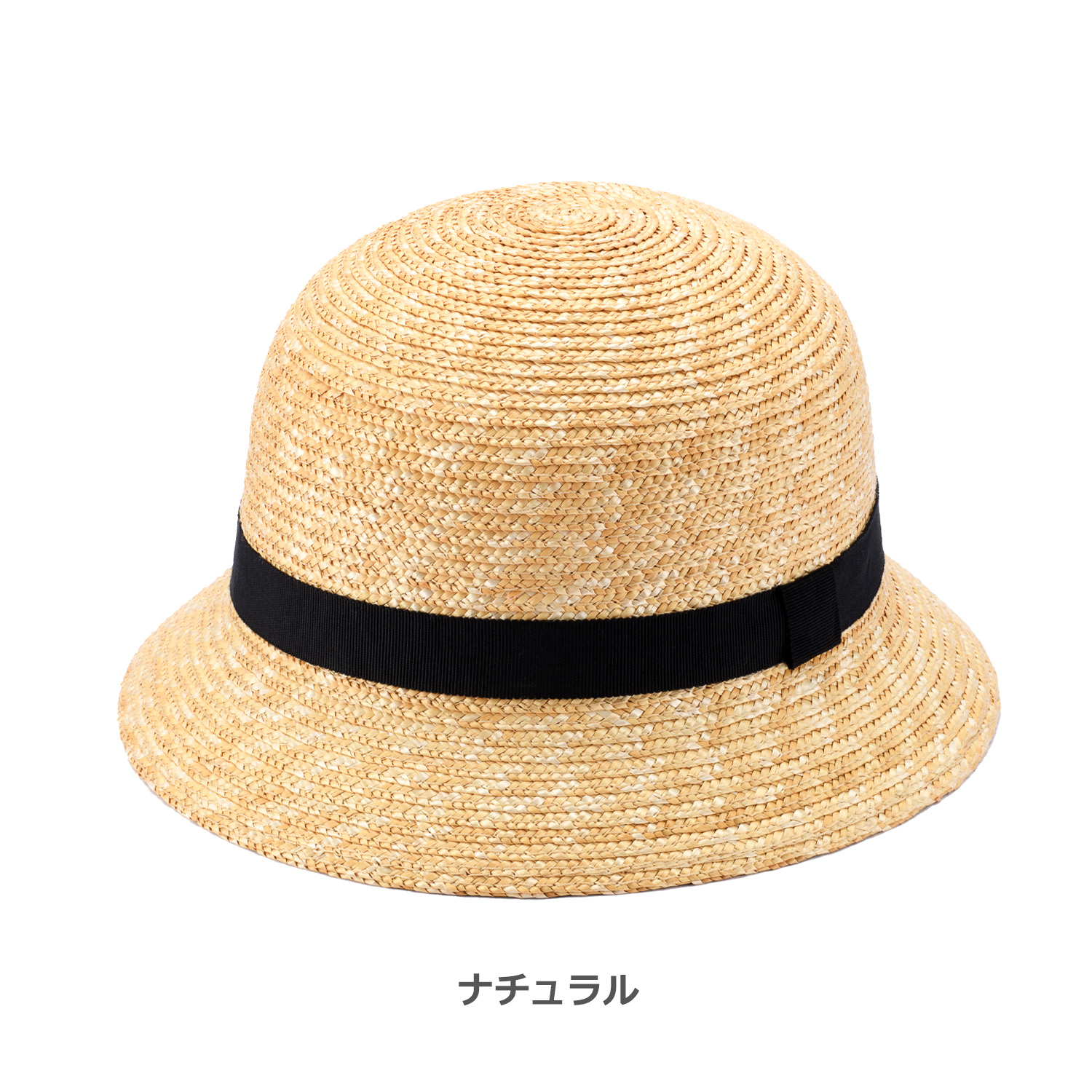 田中帽子店Gland（グラン）麦わら帽子 クロッシェ 子供用 ブラック