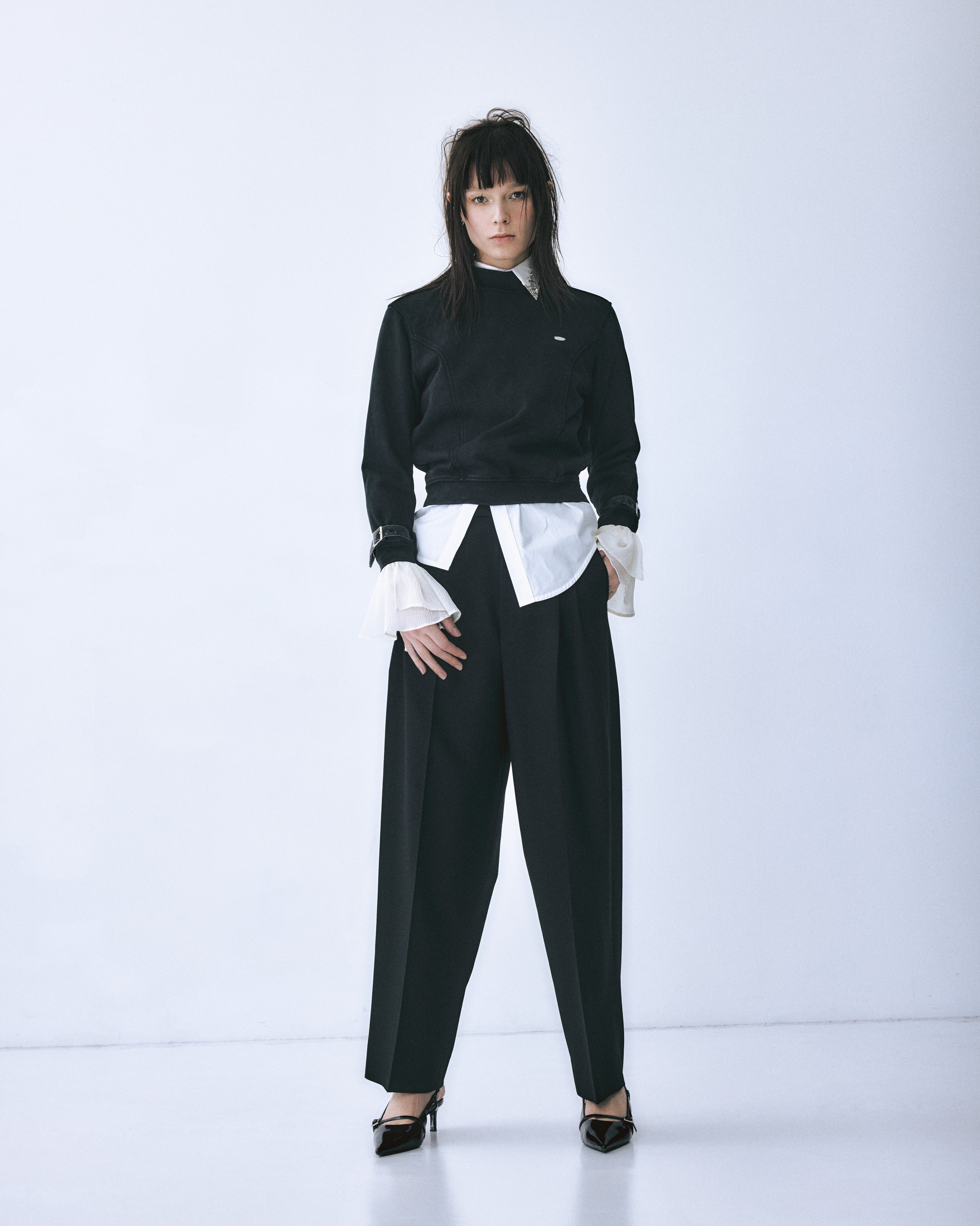 STUDIOUS Special item】cuffs belted pullover Black – tanakadaisuke