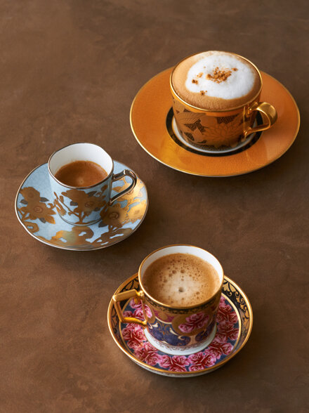 オマージュ コレクション コーヒーカップ&ソーサー(若草色絵薔薇文