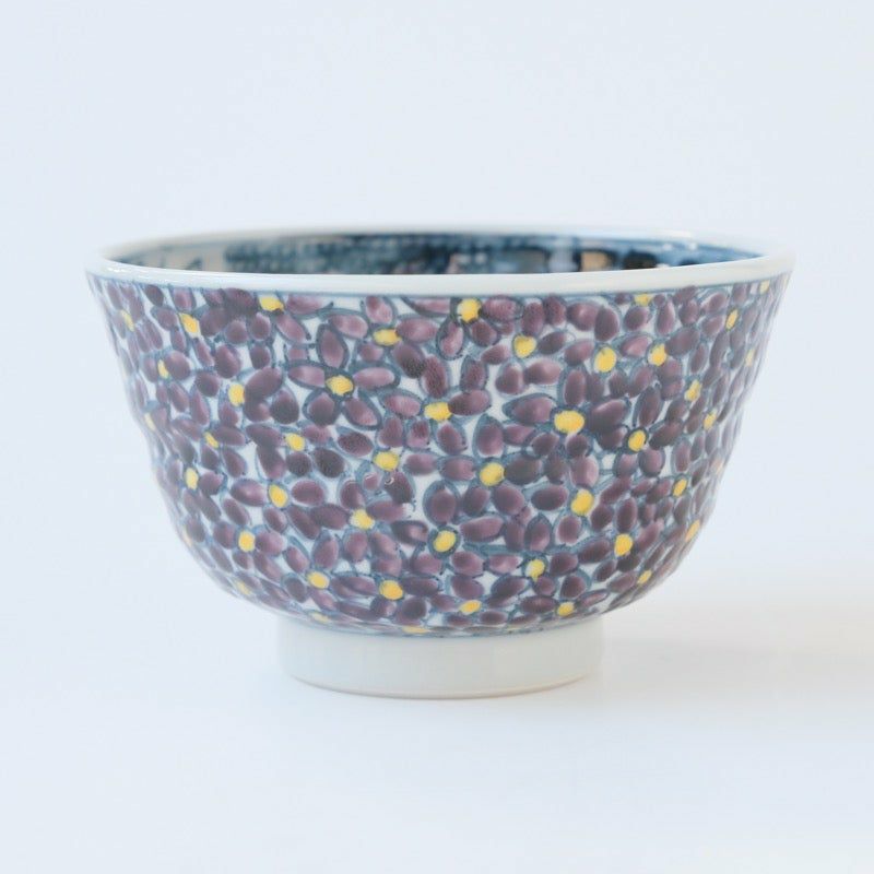 陶房六斎 幸之介窯（とうぼうろくさい こうのすけがま） 山水菫文 飯