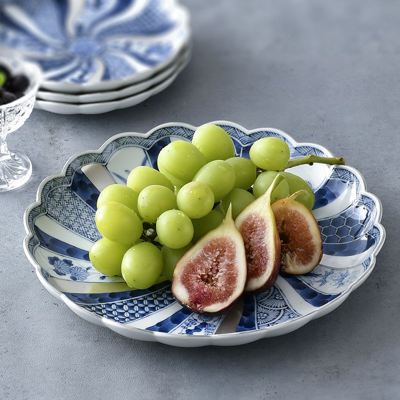 藍青シリーズ 【波佐見焼】銀彩祥瑞 プレート 245〈1枚〉 |皿や鉢など