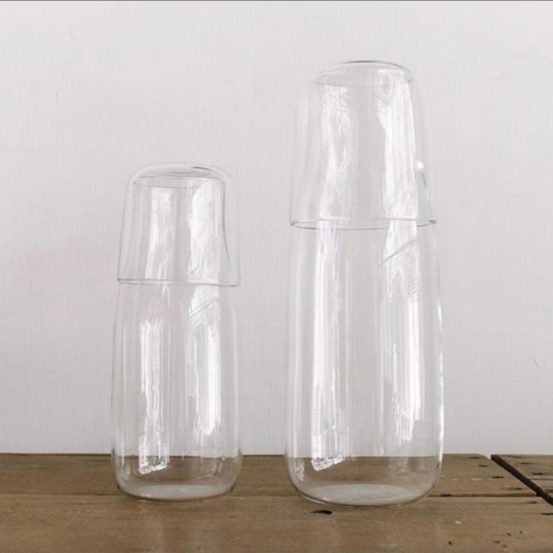 TG 耐熱ガラスウォーターボトルセット 380mL カップ付き ピッチャー