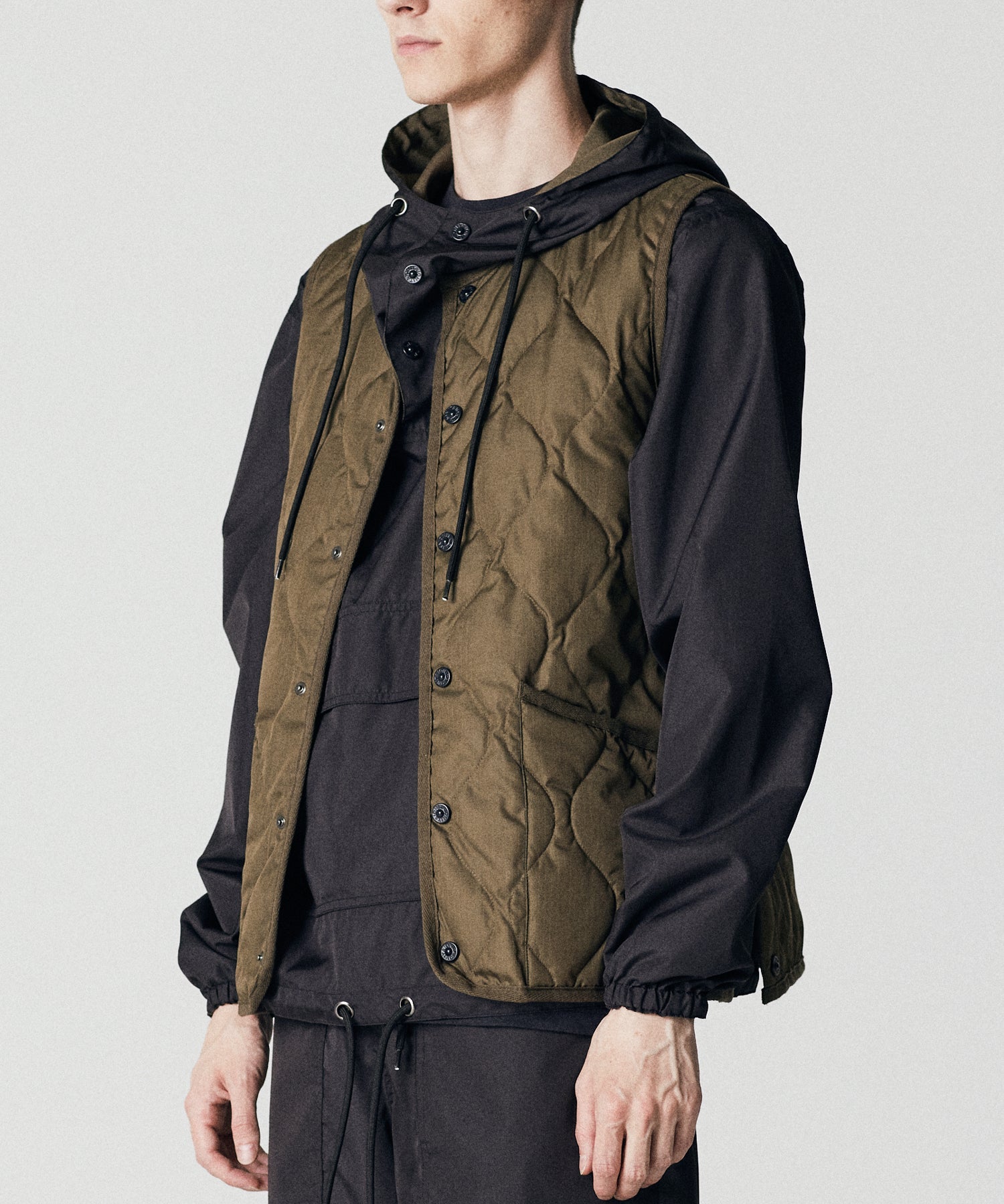 ミリタリー クルーネックボタン ダウンベスト – TAIONインナーダウン