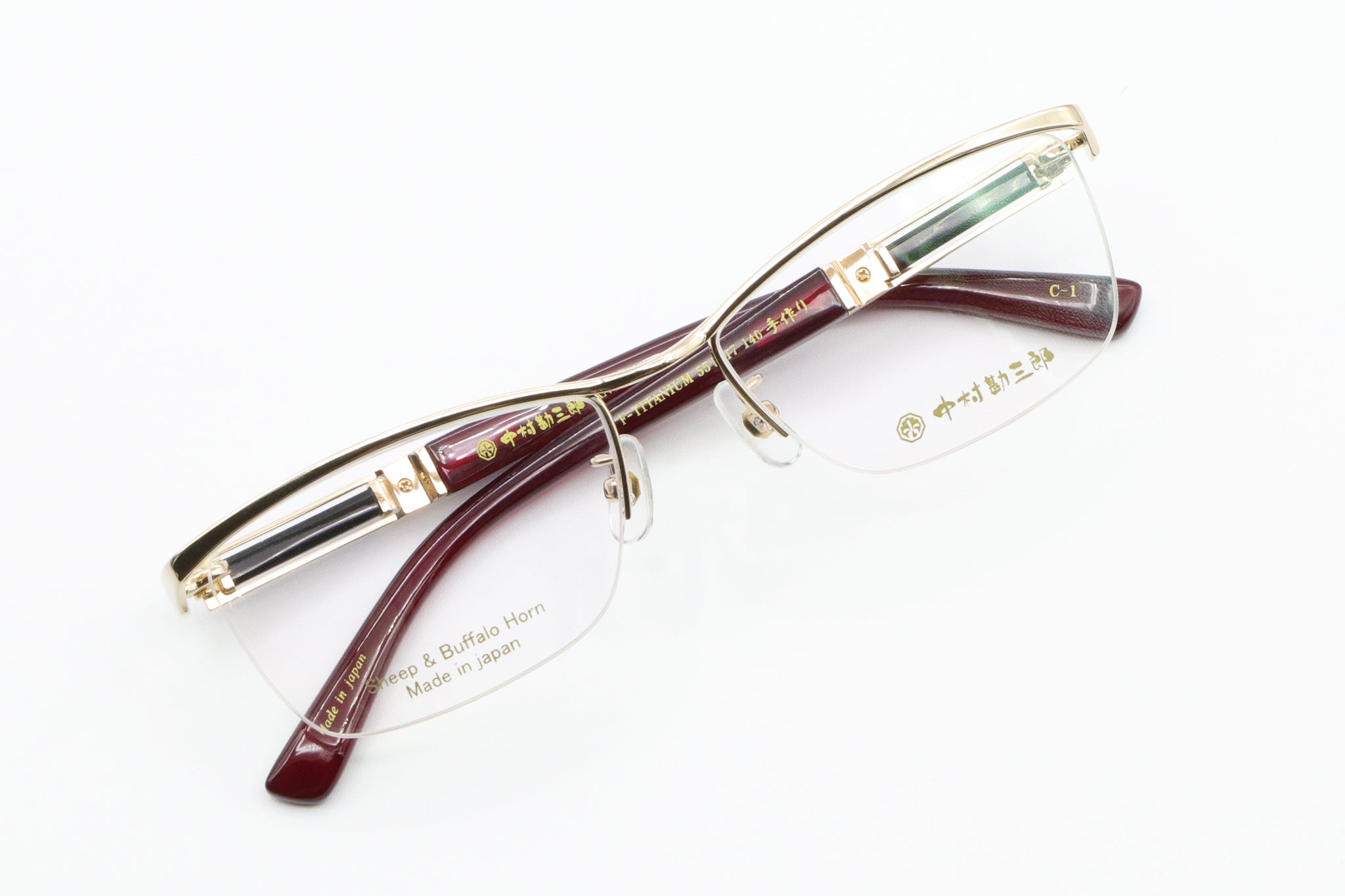 中村勘三郎(ナカムラカンザブロウ) KN-2527-1ゴールド/ワイン(55