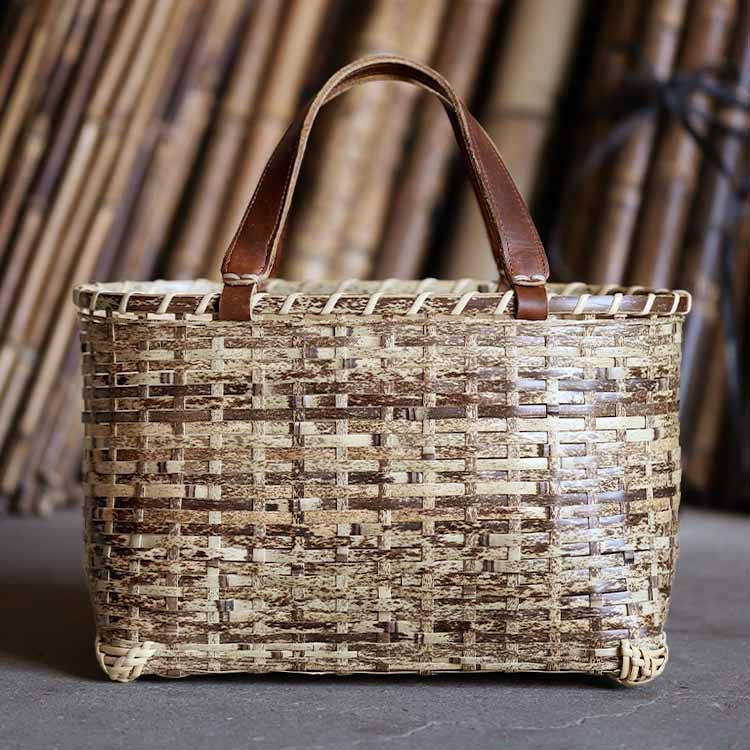 特上編み】スズ竹市場かご（小） | 虎斑竹専門店 竹虎