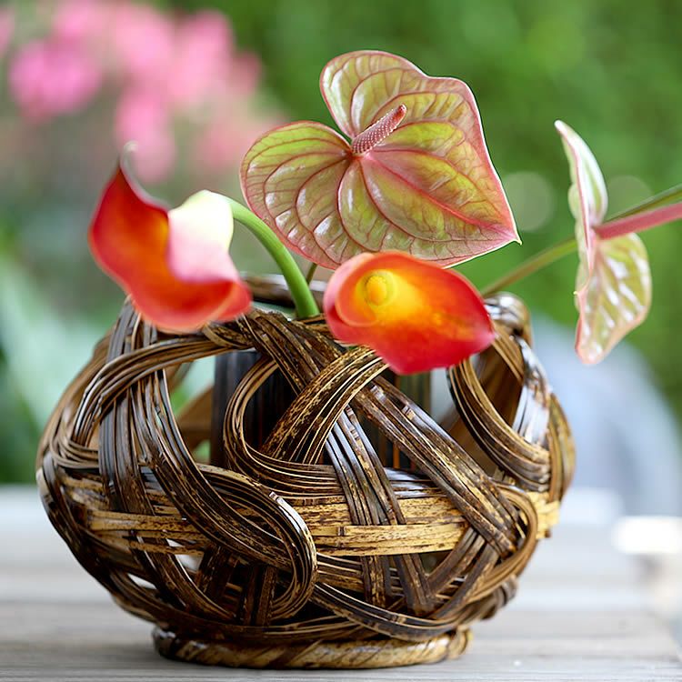 虎竹花籠 福だるま | 虎斑竹専門店 竹虎