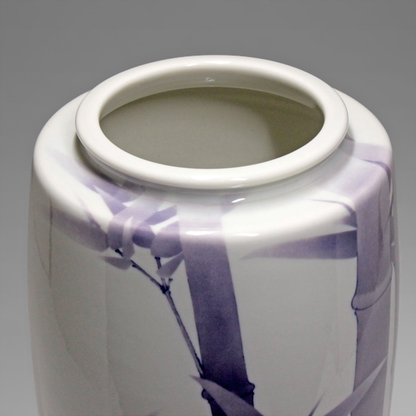 真葛焼 真葛香山 宮川香山 青華 実桃之図 花器 花瓶 共箱