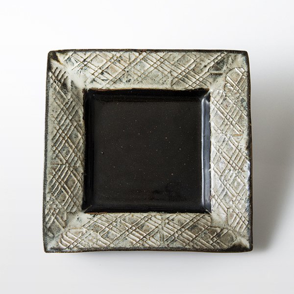 濱田庄司『掛分紋打角盛皿』-瀧屋美術- 鎌倉の美術品専門店 販売買取査定