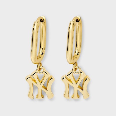 Bijoux Sport by Luv Aj MLB Gold Logo Huggie Earrings - New York