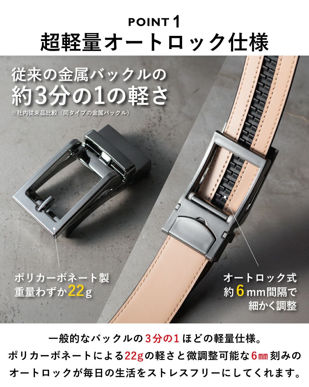 軽量オートロックベルト 34mm幅 サイズ調節可 TAV-050 | TAVARAT公式