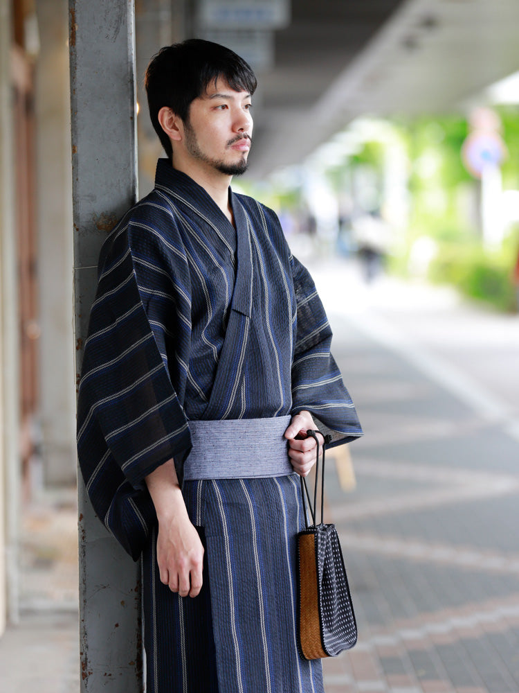 浴衣 帯 駄 メンズ 3点セット 定番 しじら織り 久留米織 おしゃれ 男