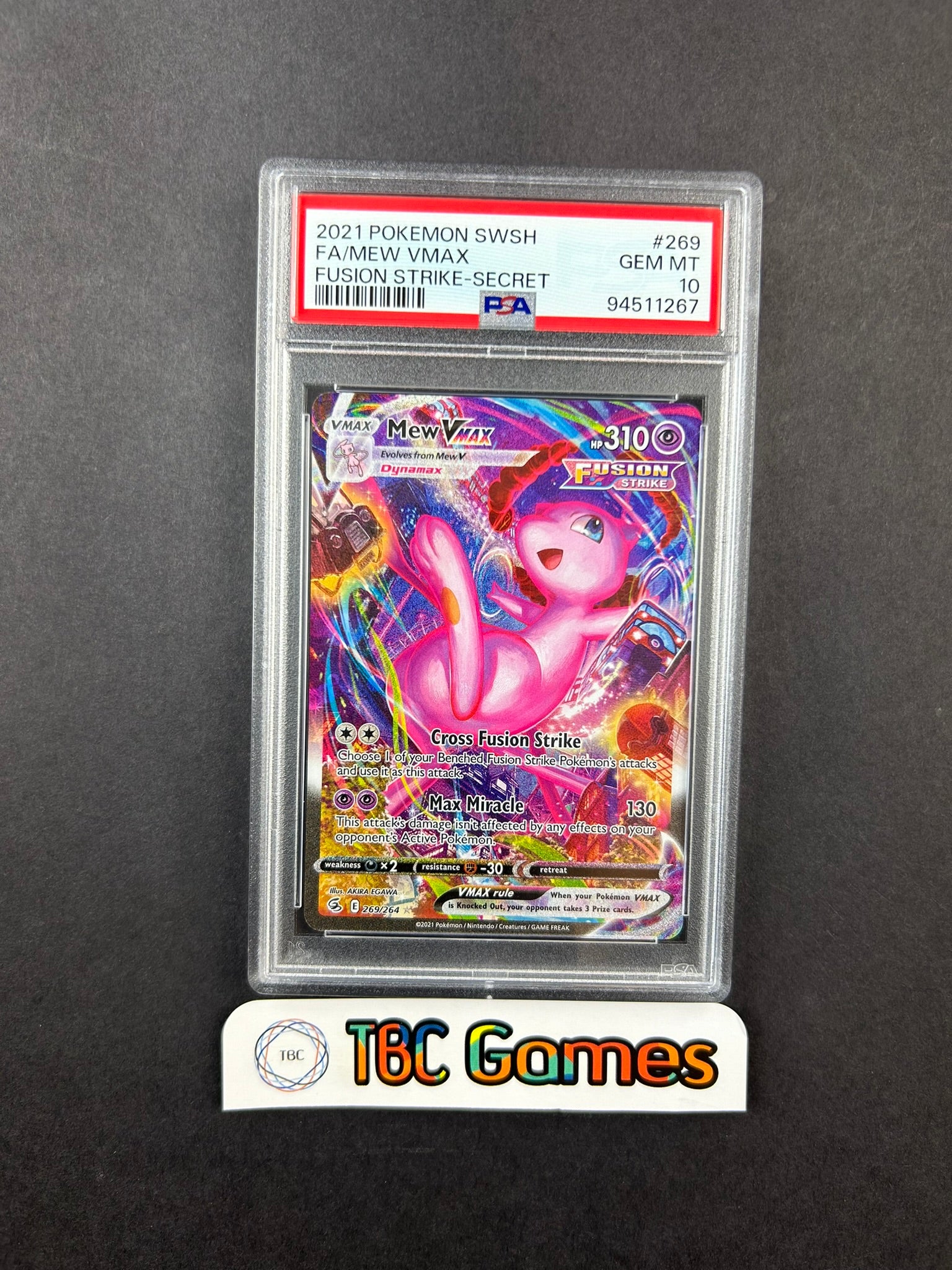 Mew VMAX Fusion Strike Alt Art 269/264 PSA 10 – TBC Games