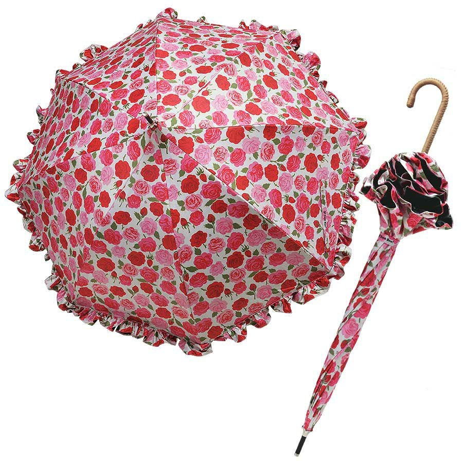 カサノヴァ 晴雨兼用長傘 パゴダ (フリル付)(アンティークローズ