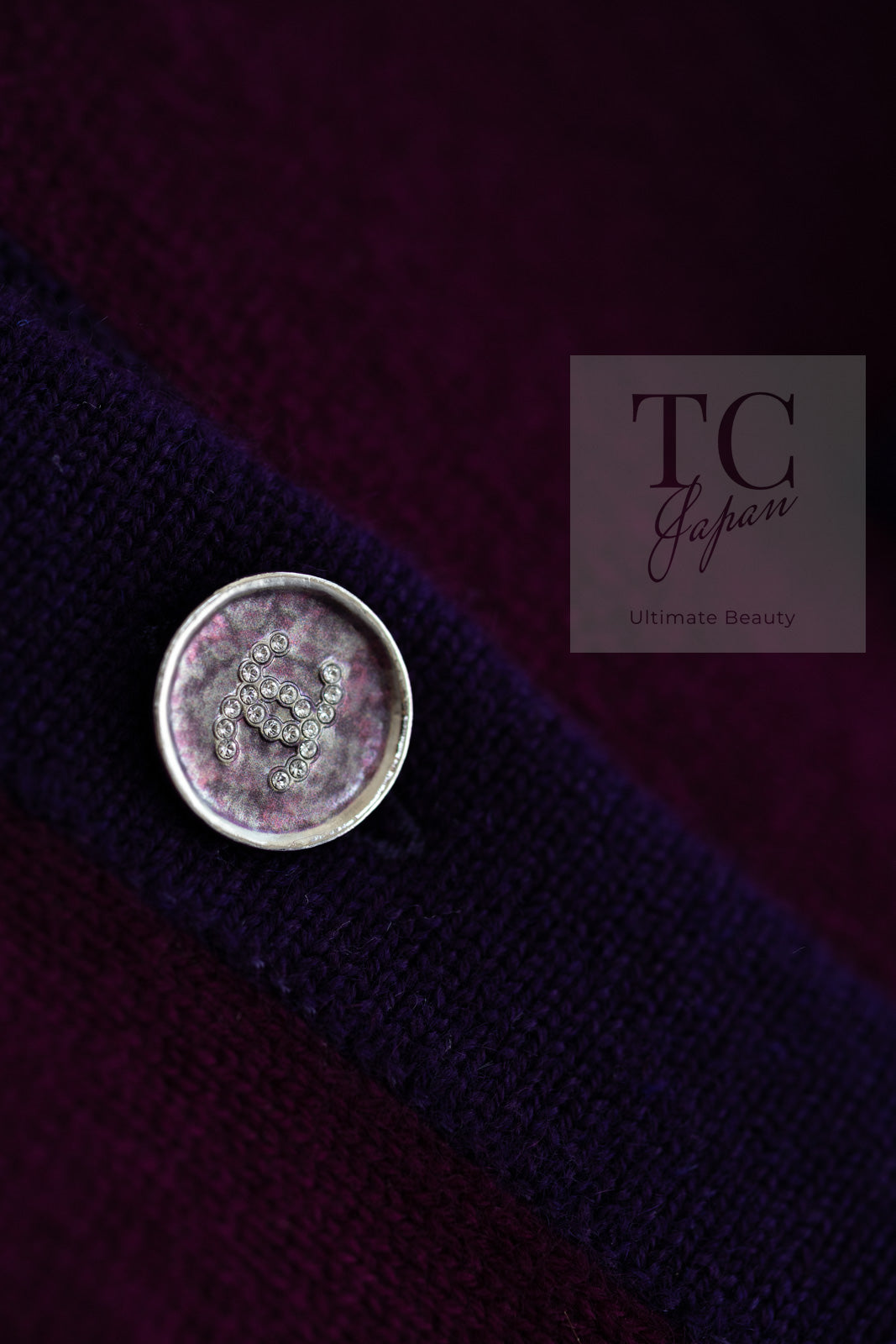 シャネル カーディガン CHANEL プラム パープル ココ ボタン