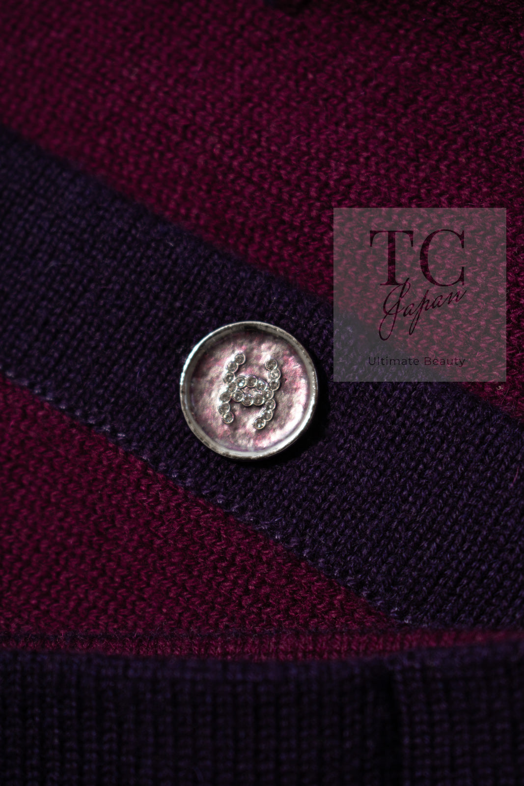 シャネル カーディガン CHANEL プラム パープル ココ ボタン